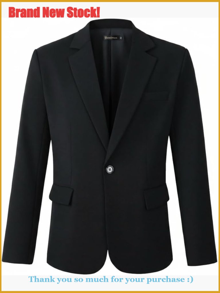 Lightweight Polyester Sport Coat Blazer One Button Business Casual